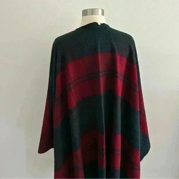 Johnstons Of Elgin Cashmere+ Wool Plaid Poncho One Size - Picture 5 of 13